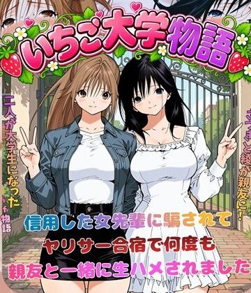 【にじのすな】いちご大学物語〜信用した女先輩に騙されて親友と一緒にヤリサー合宿で何度も生ハメされました〜❤処女